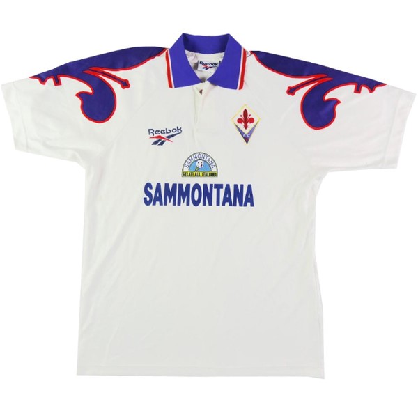 Tailandia Camiseta Fiorentina Replica Segunda Ropa Retro 1995 1996 Blanco